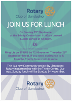  Llandudno Rotary launches Sunday lunch initiative